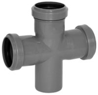PVC T-idom PP 110/110/110 × 90° szürke